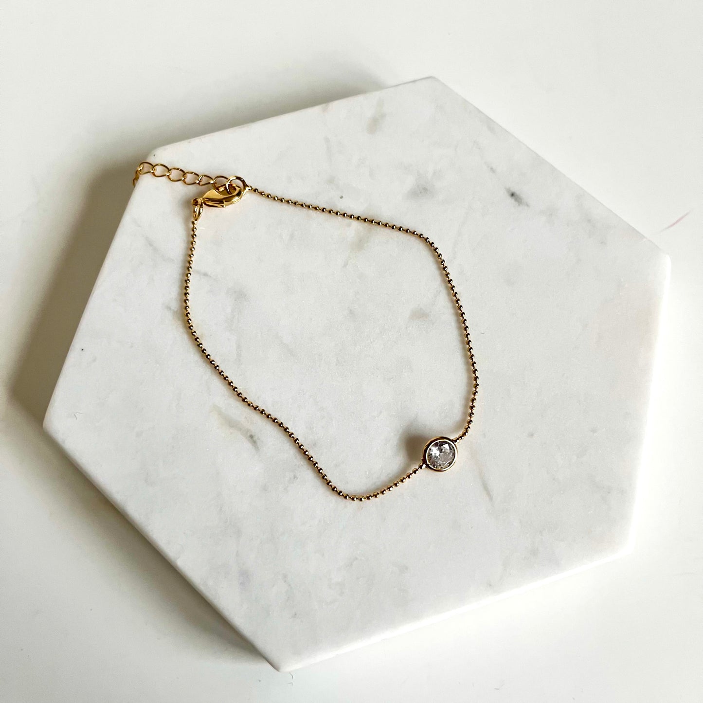 Millie Bracelet with CZ stone- Gold Filled